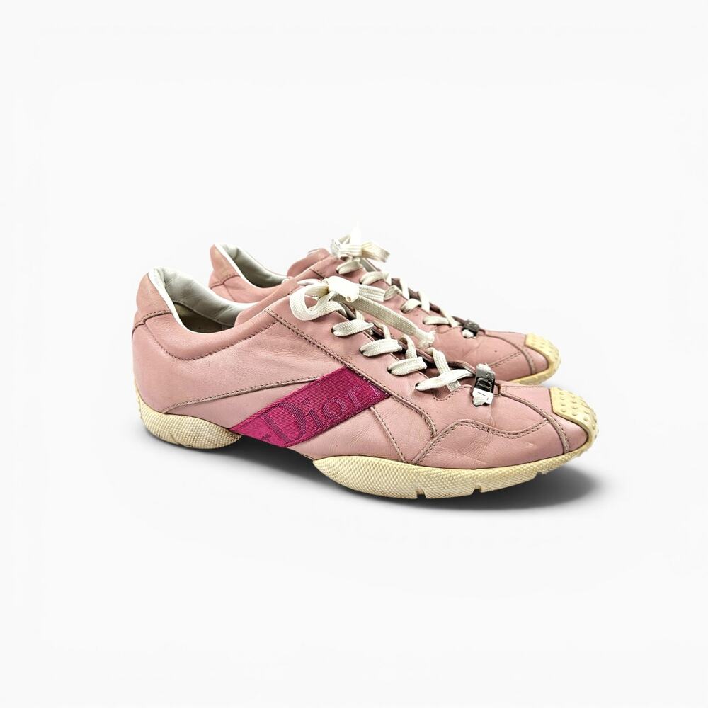 Y2k Christian Dior Sneakers Pink Metal Dior Lace Plate - Size 38 (8) - Picture 3 of 8